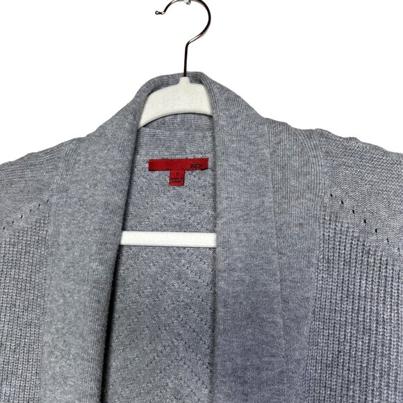 Red Valentino Ribbed Cardigan Size Small Gray Open Front Sweater - Picture 4 of 7